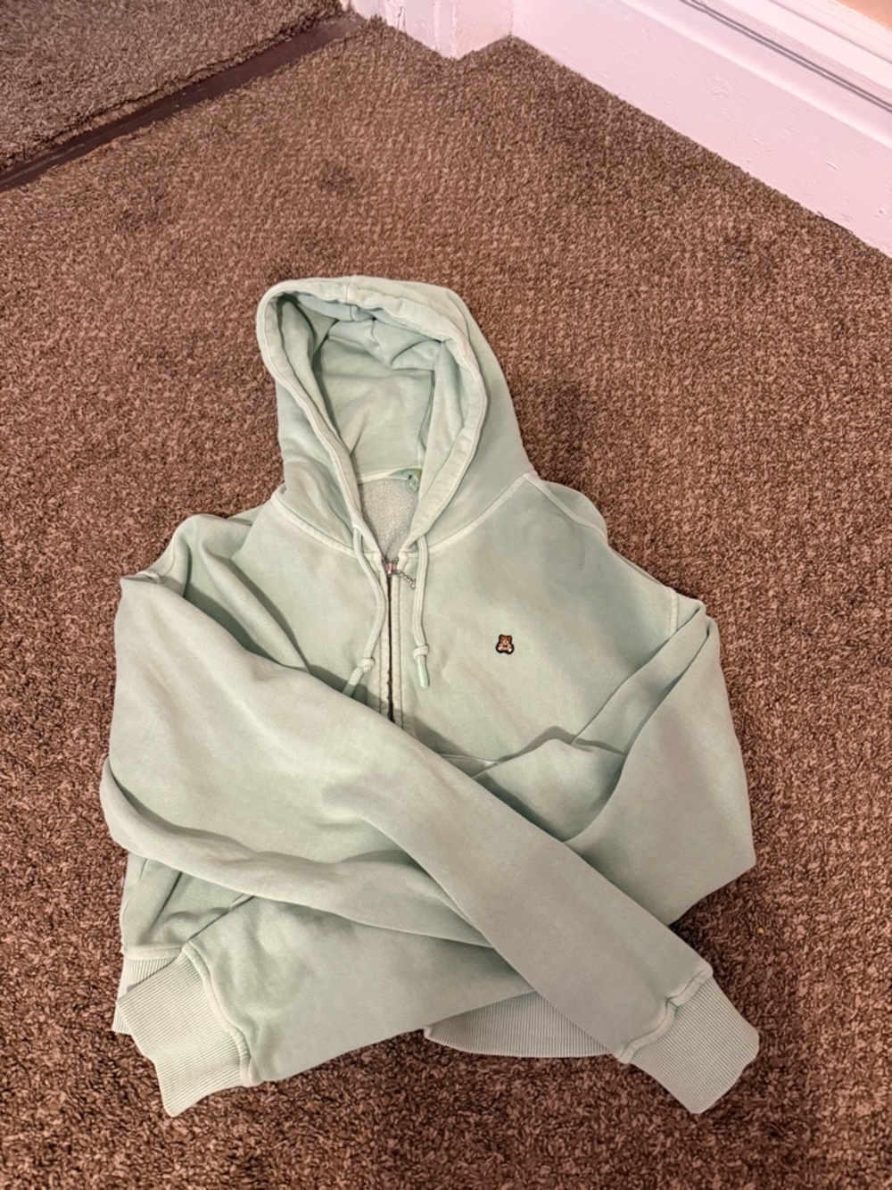 Teddy Fresh Mint Green Cropped Hoodie